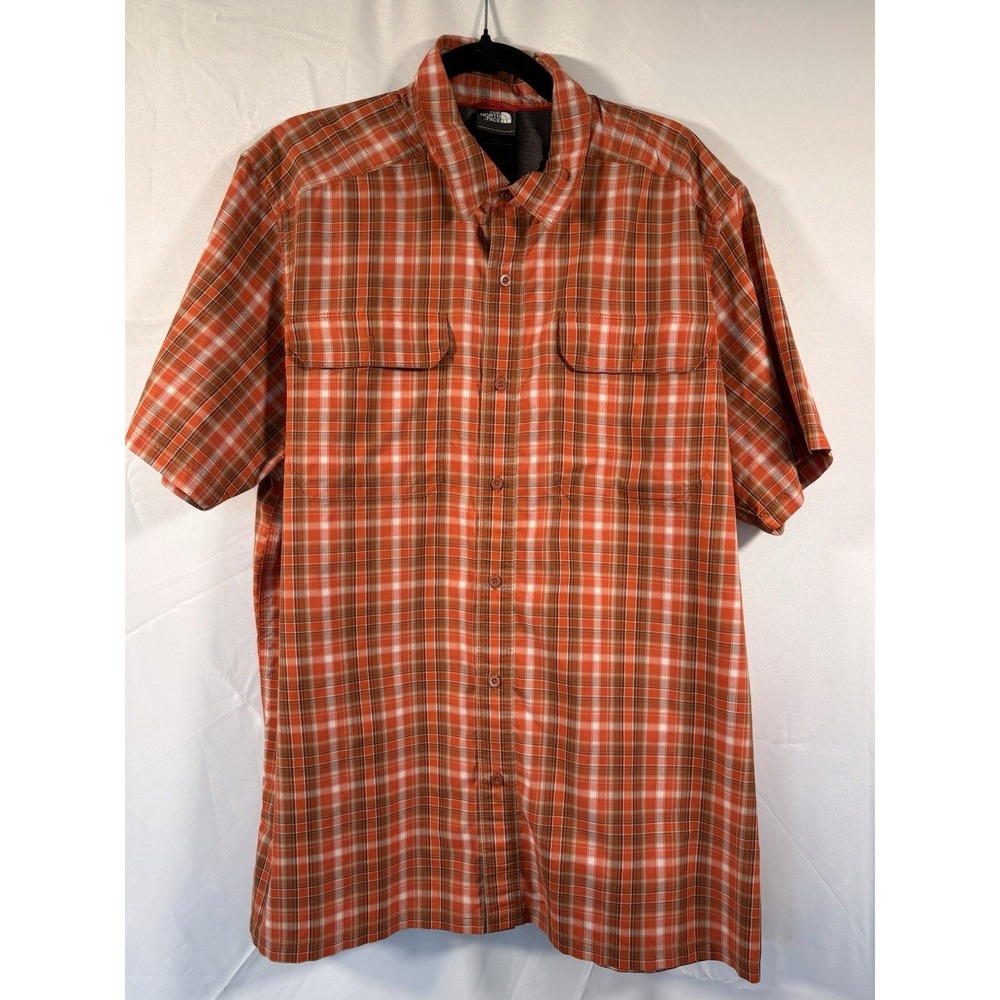 The North Face Shirt size XL button up orange plaid short sleeve